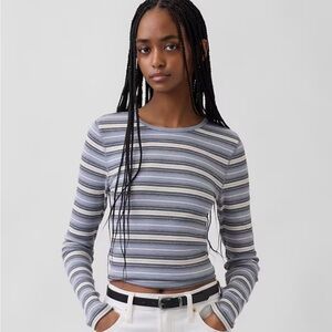Gap Modern Rib Long Sleeve Striped Tee